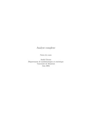 Thumbnail of book Analyse complexe cover