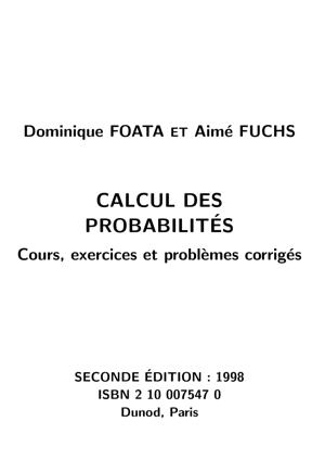 Thumbnail of book Calcul des probabilités cover