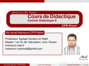 Thumbnail of book Contrat Didactique II - Cours de Didactique cover