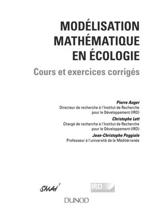 Thumbnail of book MODÉLISATION MATHÉMATIQUE EN ÉCOLOGIE – Cours et exercices corrigés cover