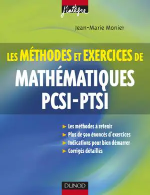 Thumbnail of book Méthodes et Exercices de Mathématiques PCSI-PTSI cover