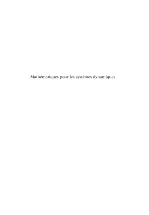 Thumbnail of book Mathématiques pour les systèmes dynamiques cover