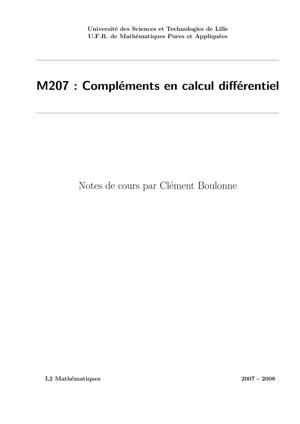 Thumbnail of book M207 : Compléments en calcul différentiel cover