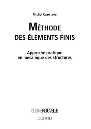 Thumbnail of book Méthode des éléments finis cover