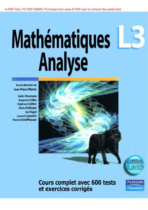 Thumbnail of book Mathématiques Analyse L3: Un Cours Complet avec 600 Tests et Exercices Corrigés cover