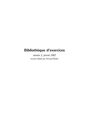 Thumbnail of book Bibliothèque d’exercices version 3 cover