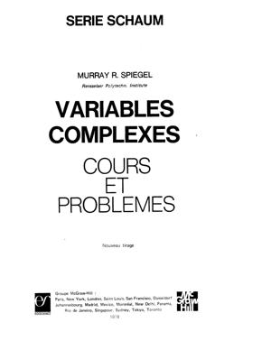 Thumbnail of book Variables complexes SCHAUM french cover