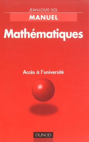 Thumbnail of book MANUEL Mathématiques Accès à l'université cover