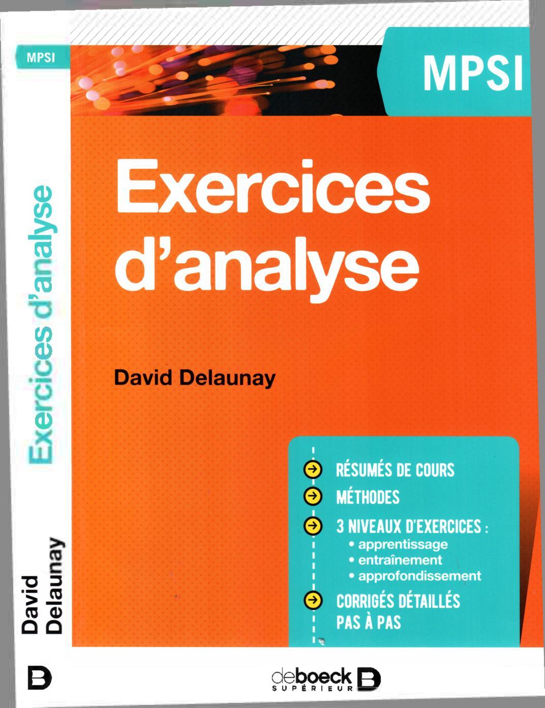 Thumbnail of book Exercices d’Analyse - David Delaunay cover