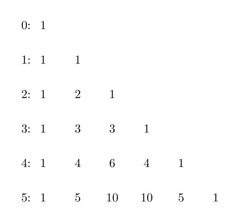 Triangle De Pascal avec Latex