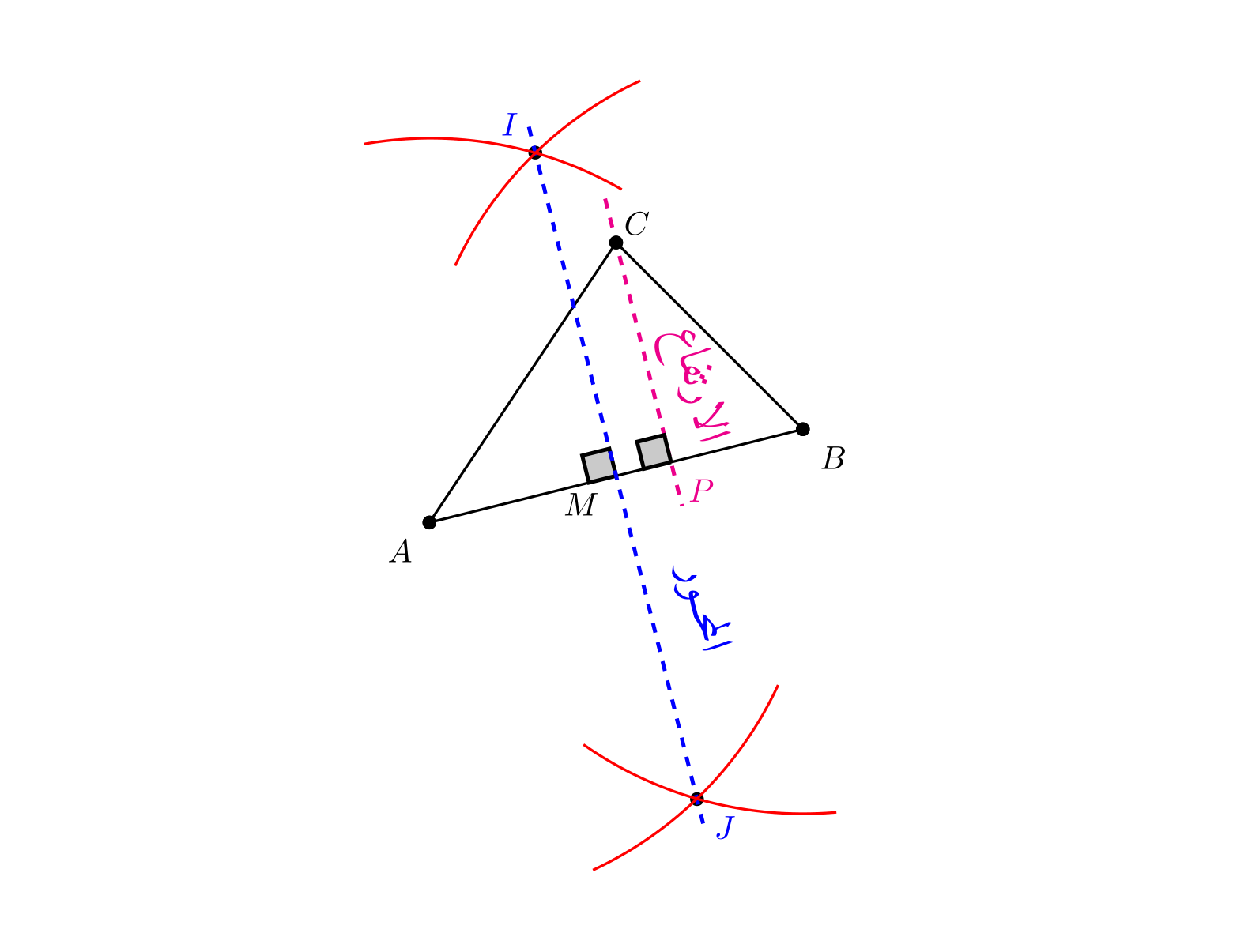 Médiatrice et hauteur d'un triangle