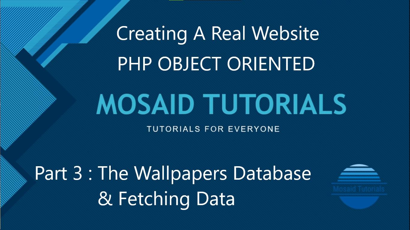 Banner of Mosaid Tutorial: creating a website using php object oriented
