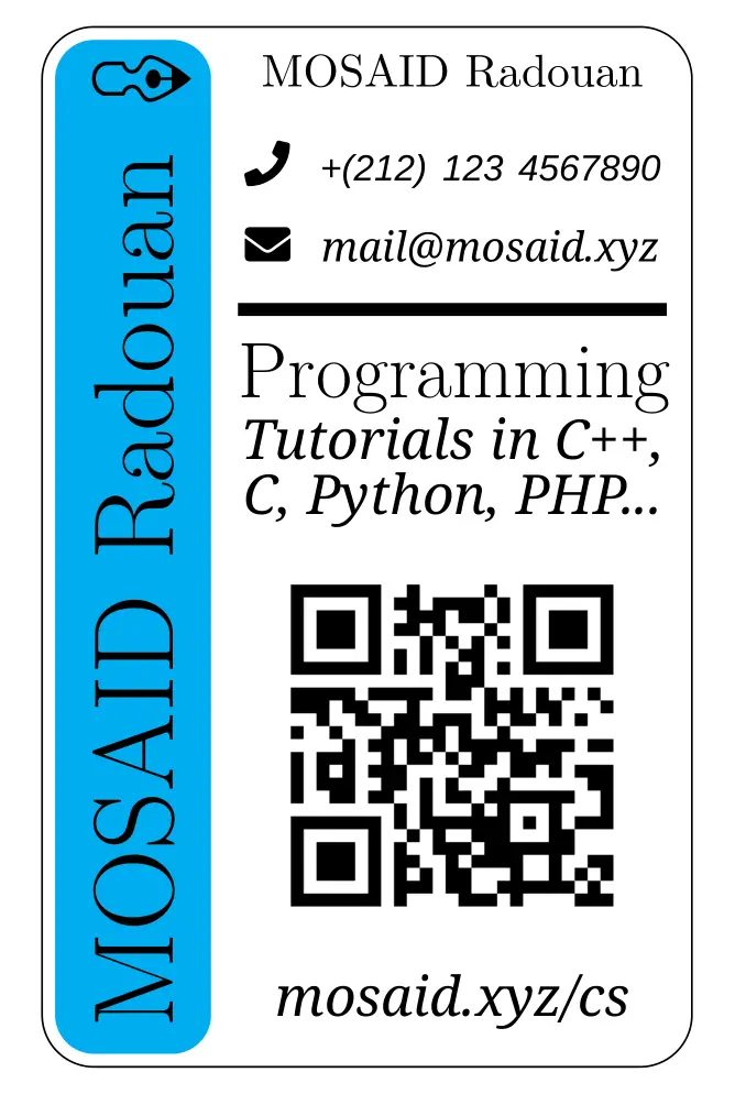 Business card using Latex and tikz