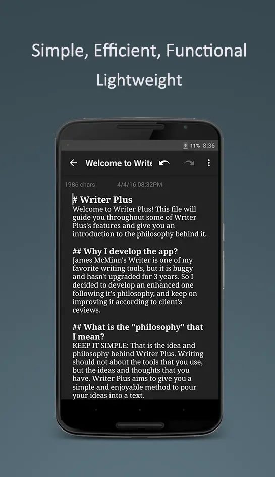 Writer plus app