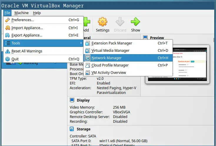 VirtualBox Network Manager