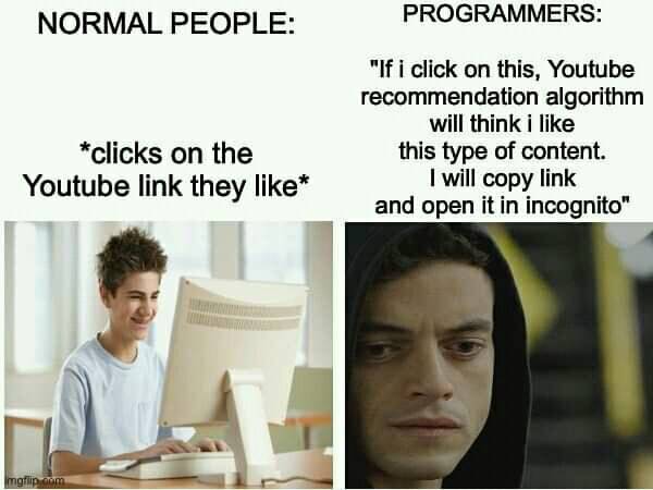 A programmer never clicks on links, copy them 