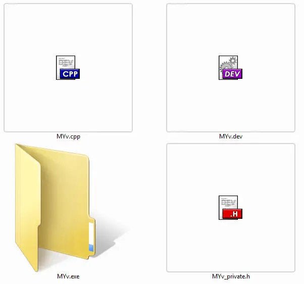 the yellow icon of the executable of the copiled c++ code  Thumbnail