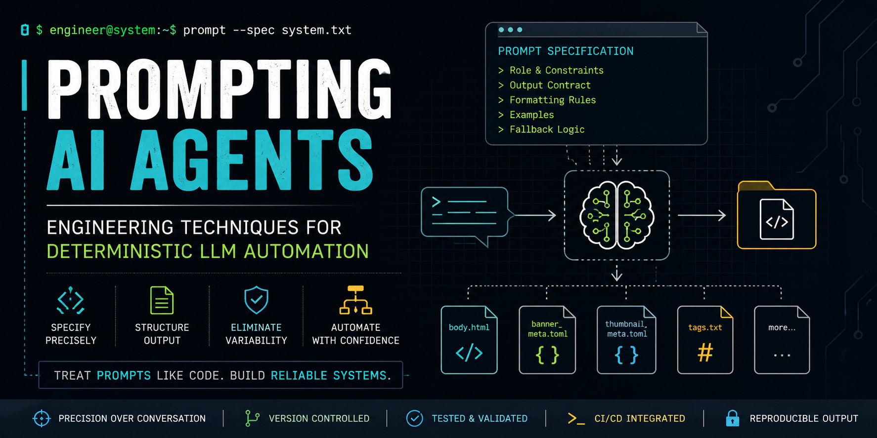 Banner of Engineering Deterministic Prompts for LLM Agents: A Systems Design Approach