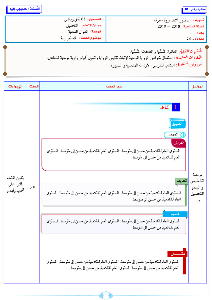 Lesson plan: Continuity and differentiability