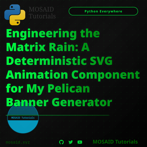 Engineering the Matrix Rain: A Deterministic SVG Animation Component for My Pelican Banner Generator thumbnail