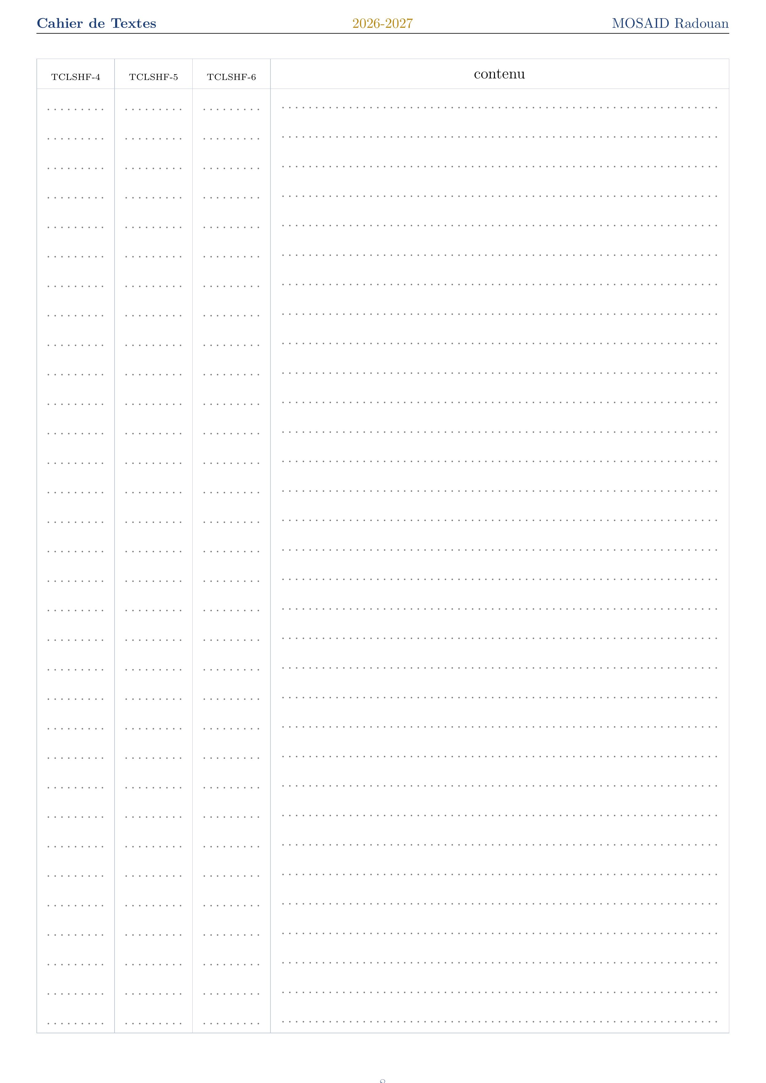 Cahier de texte
