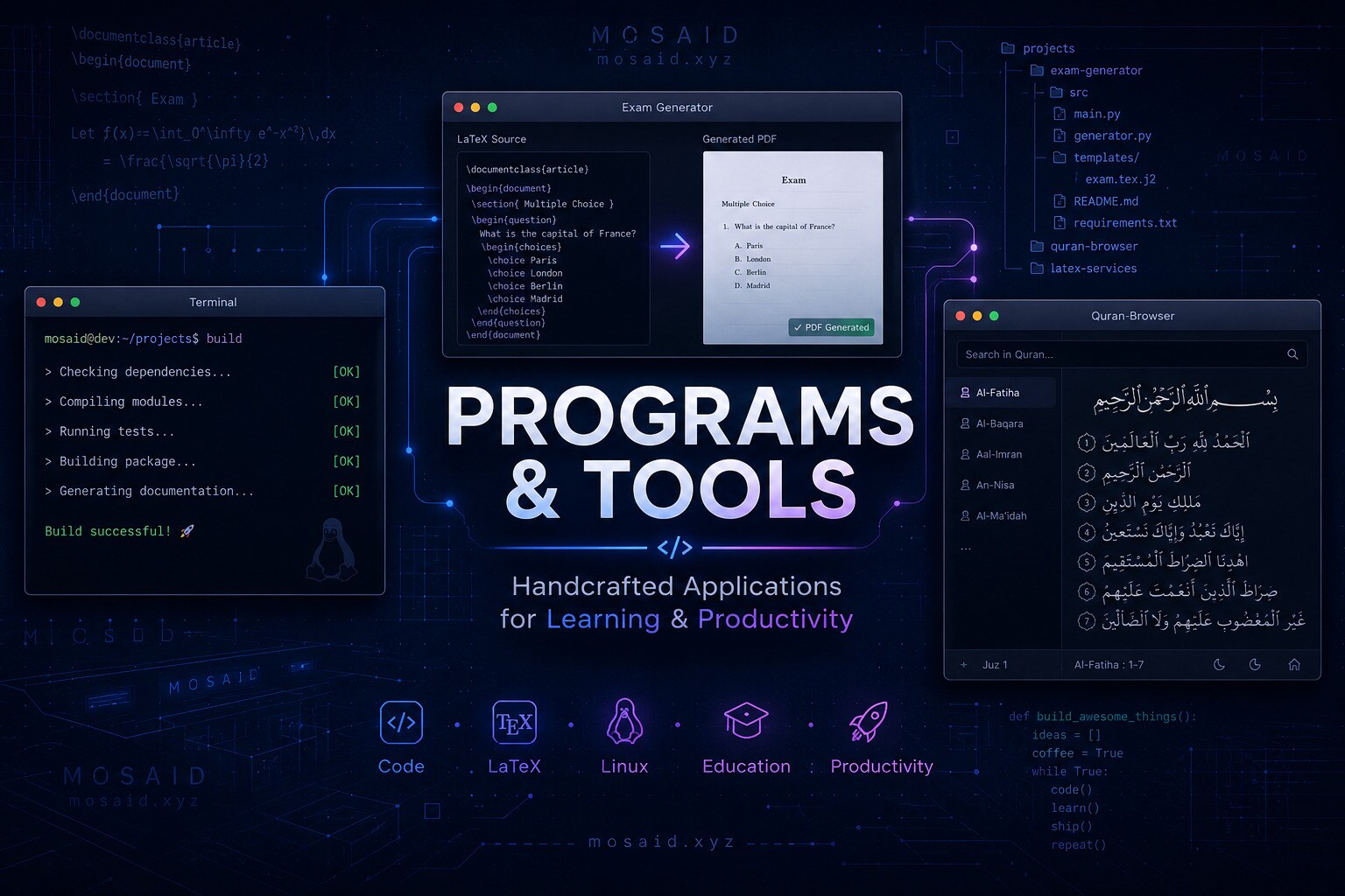 Handcrafted applications to simplify learning and productivity
